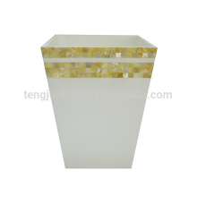 Golden shell mosaic craft art yellow dustbin